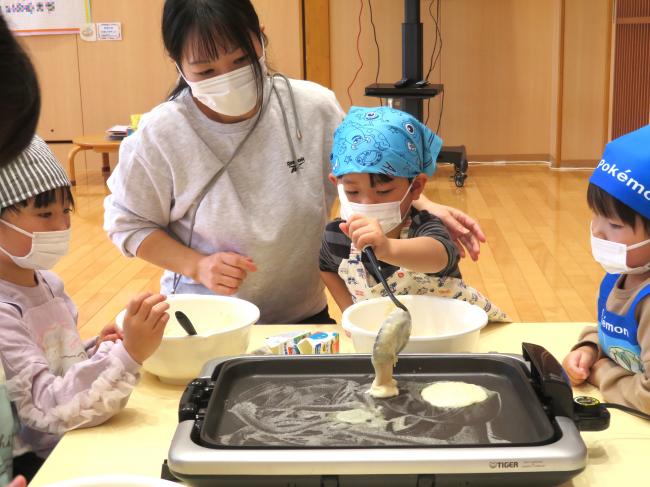 ホットケーキの生地を 