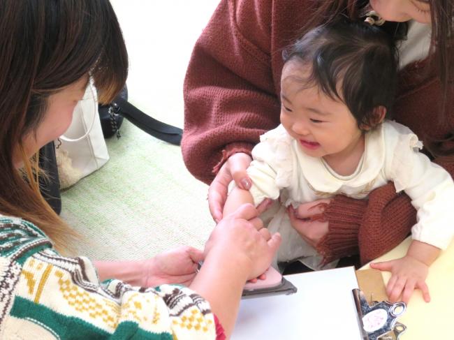 スタンプの感触に