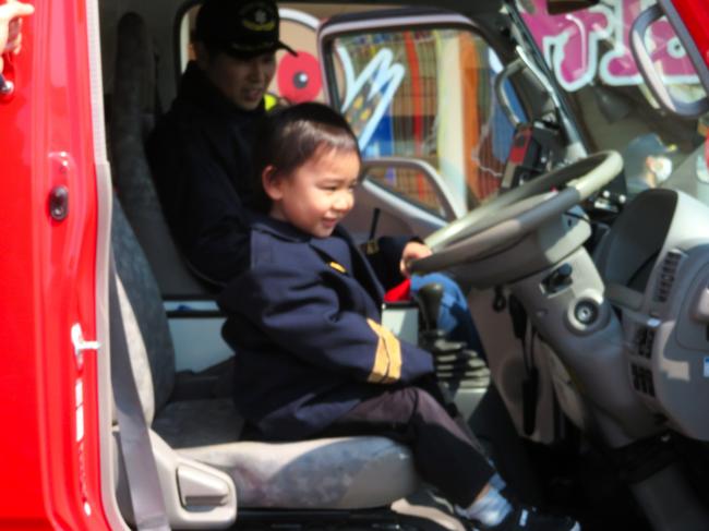消防車の乗車体験